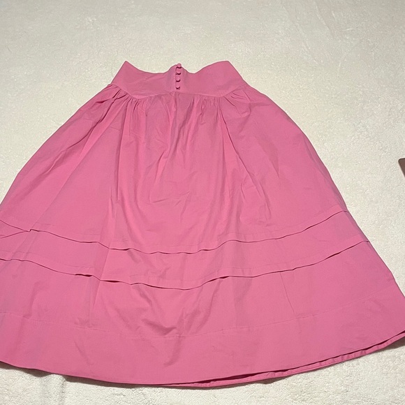 Anthropologie Maeve Pink Maxi Skirt with Button and Pleat Detail Shirred Size XS - Picture 1 of 7